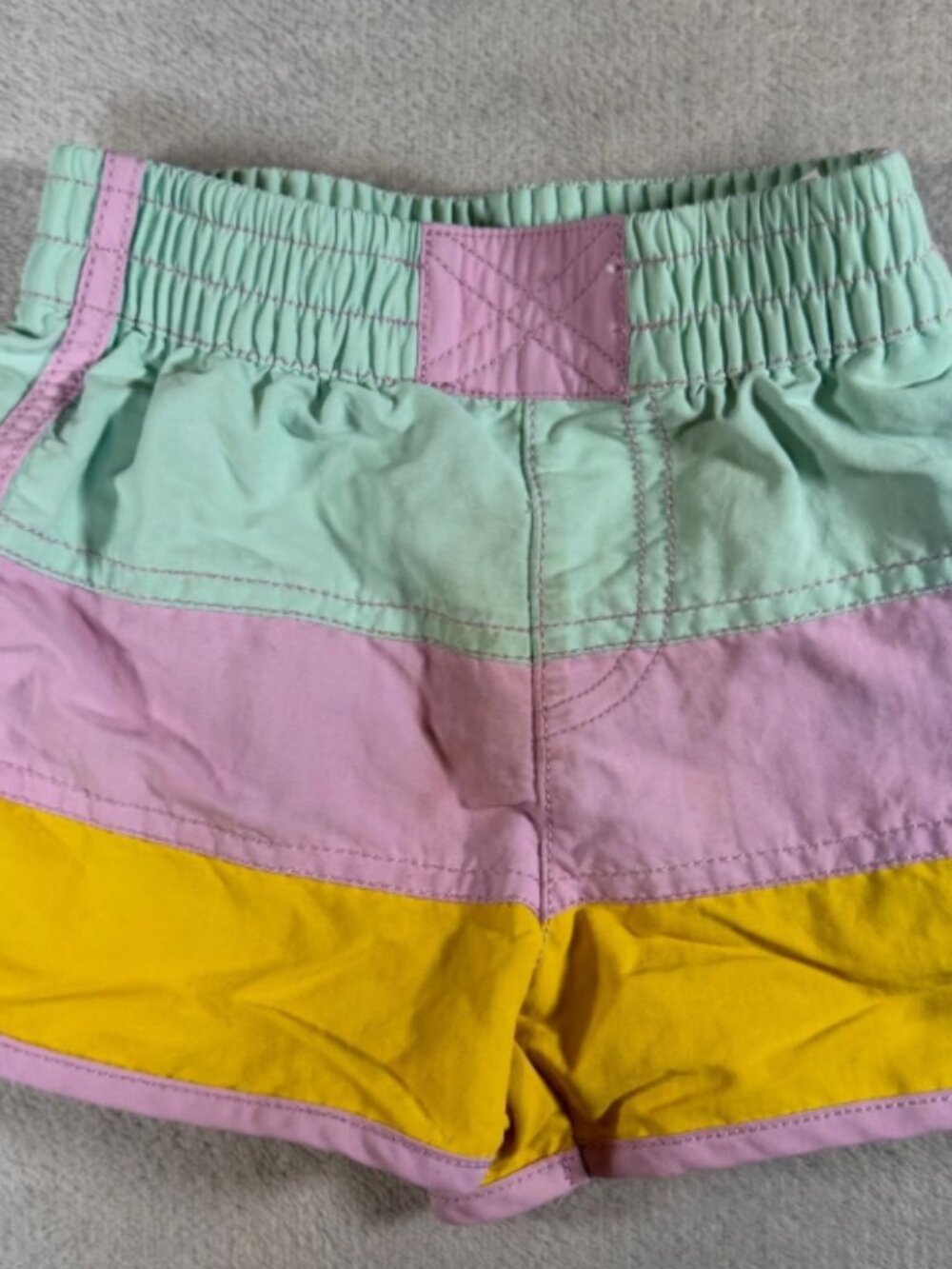 Patagonia Toddler Board Shorts 2T Colorblock Green Purple Yellow 60311 SP23